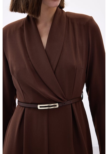 Sateen Kemerli Salaş Tulum - Kahve-136565 Kahve