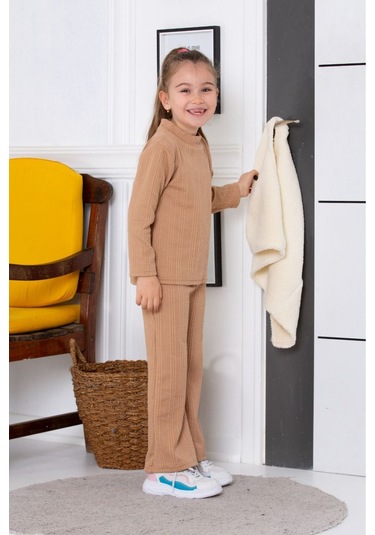 Bayramlık 3 Parça Yelekli Alt Üst Takım Bej