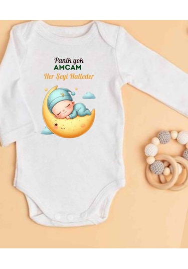 Lupi İsimli Zıbın Yazılı Bebek Zıbın Somon-antrasit Beyaz