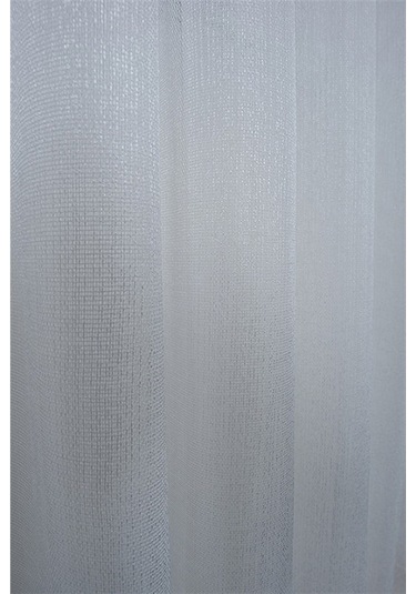 Damla Keten Görünümlü Leno Tül Perde Pilesiz Ekru - Ekru