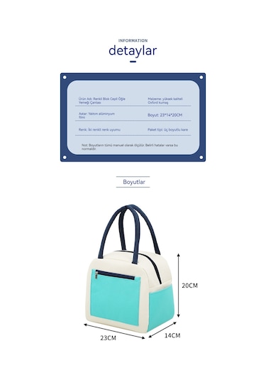 Ikkb Yeni Ürün Basit Renk Eşleştirme Alüminyum Folyo Isı Yalıtımı Büyük Kapasiteli Öğrenci Öğle Yemeği Çantası Sarı