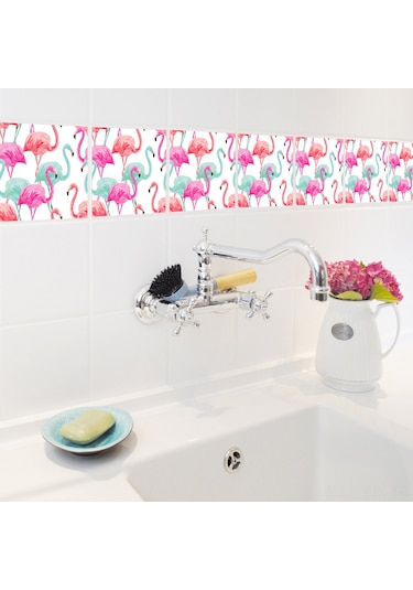 Geekyou Mediterranean Vintage Sticker Mosaik 20x20cm 10 Adet - Pvc Otomatik Yapışkan Duvar Dekorasyonu Diğer