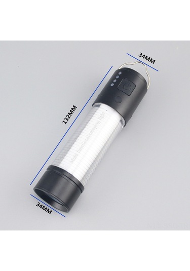 Springsun Usb Şarjlı Çok Modlu Led Kamp Lambası, Manyetik Tabanlı Ve Tripodlu Taşınabilir Çadır Feneri Siyah