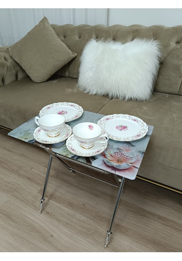 Çanta Zigon Sehpa,4'lü Sehpa, Zigon Sehpa, Camlı Sehpa - Kuş