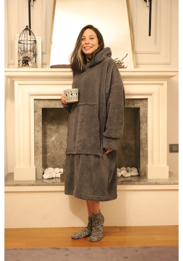 Rokeff Wellsoft Tek Kişilik Giyilebilir Battaniye Antrasit L/XL