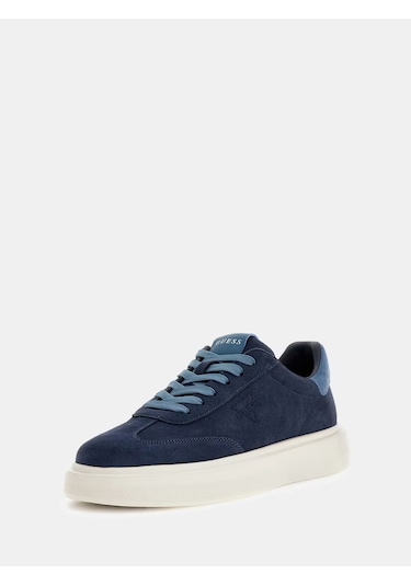 Guess Plaza Deri Erkek Sneaker Ayakkabı Fmpplasue12 Mavi