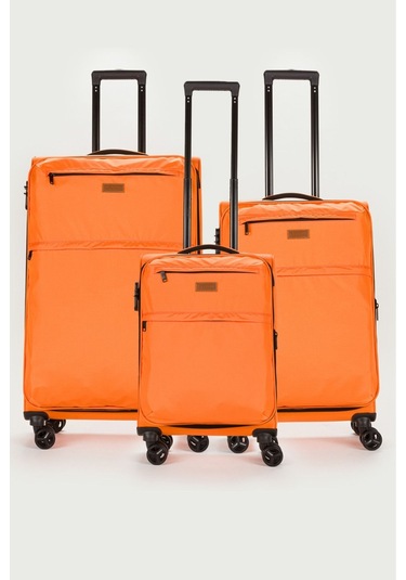 Unisex Kabin Boy Kumaş Valiz 028-03 Turuncu