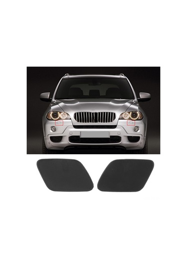 Reedark Bmw X5 E70 Standart 2007-2013 İçin Abs Materyalli Boyasız Far Yıkama Kapağı Çifti Oem: 51657199141/142 Kolay Kurulum