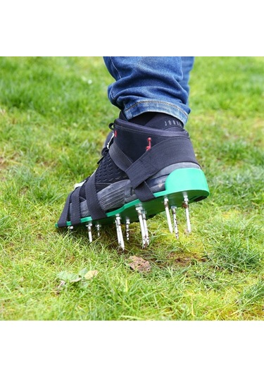 Bahçe Çim Bahçe Aletleri Çim Ripper 8 Metal Tokalı Sivri Ayakkabılar Siyah
