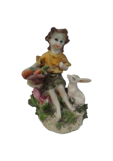 Kız Biblo Tavşanlı Polyester 13 Cm