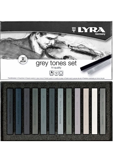 Lyra Polycrayons Soft - Toz Pastel 12 Renk Gri Tonlar N11.4970
