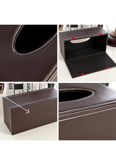 Black1-m-pu Doku Kutusu Dikdörtgen Kağıt Havluluk Masaüstü Peçete Saklama Kabı Mutfak Doku Tepsisi Ev Ofis Için