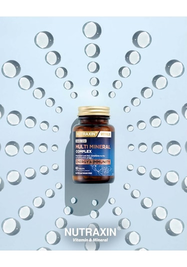 Nutraxin Multimineral Complex 60 Tablet Magnezyum, Kalsiyum, Çinko, Demir, İyot, Krom