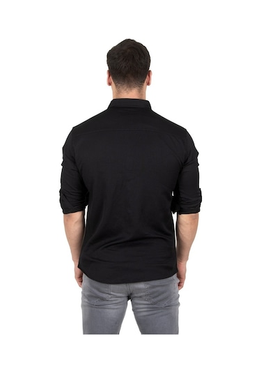 Deepsea Erkek Siyah Çıtçıtlı Kot Gömlek 2300419 Siyah