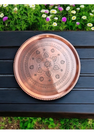 Dekorasyon Tepsi Bakır 55 Cm