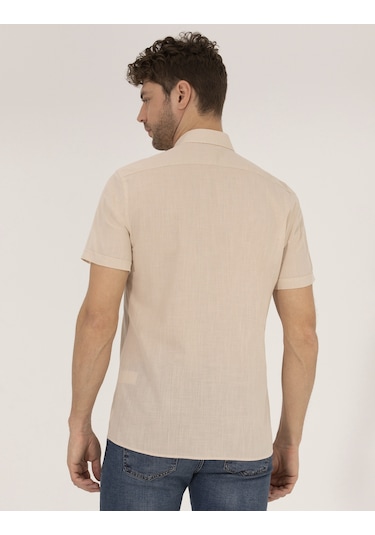 Pierre Cardin Erkek Bej Gömlek Kısa Kollu 50268184-vr011 Pierre Cardin Erkek Bej Gömlek Kısa Kollu 50268184-vr011