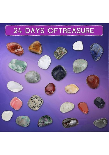 2024 Advent Takvimi Noel Advent Takvimi, 24 Doğal Kristal Akik Fosil 25-26. Günler