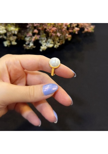 Stela Desgın İnci Gümüş Yüzük Sarı K