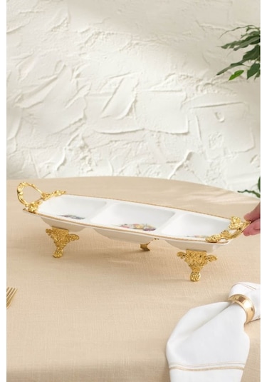 Karaca Crown Dekoratif 3'lü Çerezlik 37,5X14,6X8 cm