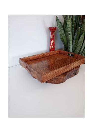 Eskitme Efektli Ahşap Dekoratif Kahve, Çay, Söz, Nişan, Sunum , Servis Tepsisi Eskitme Kahverengi