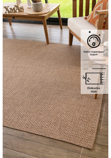 Konfor Halı Rusticana 3101 Naturel Modern Örme Kilim Jüt Halı