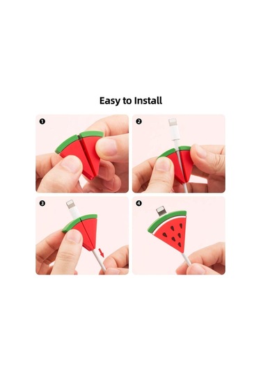 Üniversal Şarj Ve Kulaklık Kablosu Koruyucuları Sevimli Karakterler -karpuz İthalatçı Garantili 4 Ay