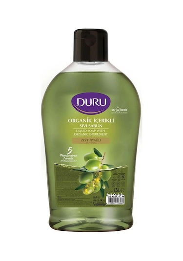 Duru Sıvı Sabun Organik İçerikli Zeytinyağlı 1500 Ml X 3 Adet