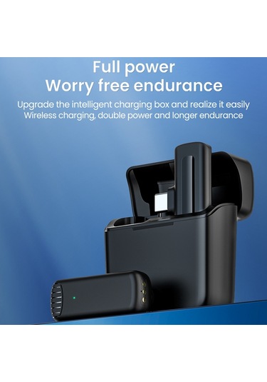 J11 Tip C Cep Telefonları İçin Kablosuz Mikrofon Şarj Kutusu Gürültü Azaltma Yaka Mikrofonu Video Kaydı İçin 681400397a