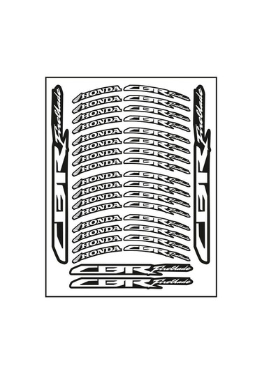 Beyaz Baskı Honda Cbr Uyumlu 1 Set Jant Şeridi