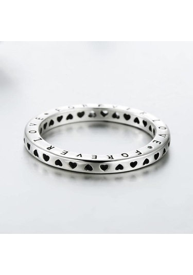 Modian 925 Ayar Gümüş Kalp Yüzük Zarif Istiflenebilir Klasik Aşk Yüzükler Kadınlar Için Yıldönümü Takı 7 Gümüş