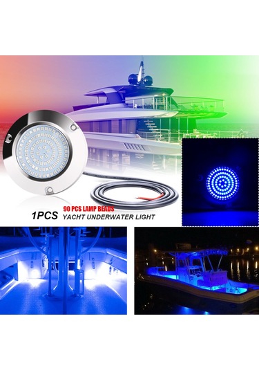 Gemi / Yat 10-30v 90leds Suya Dayanıklı Paslanmaz Çelik Sualtı Işığı Kırmızı Işık