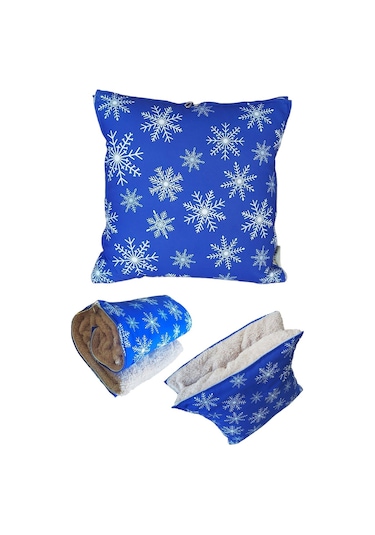 Kartanesi Desenli Opsiyonel Yastık İçinde Tv Battaniyesi 110x170