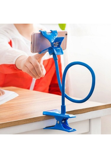 Youmex 360 Derece Ayarı Telefon Tutucu - Evde, Yatak Odasında Canlı Yayın, Selfie İçin Kolay Kullanım - Anti Kayma, Hafif Ve Taşınabilir Mavi