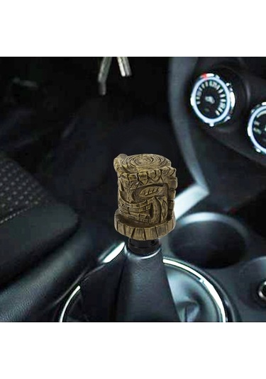Sones Evrensel Ahşap Avatar Şekli Araba Vites Kolu Reçine Modifiye Vites Topuzları