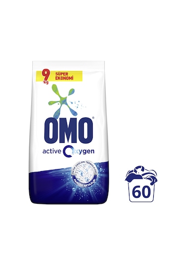 Omo Active Oxygen Beyazlar için Toz Çamaşır Deterjanı 9 KG