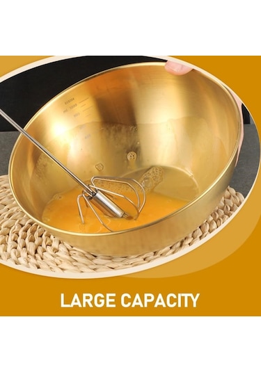 Morponi Lüks Gold Çelik Karıştırma Kabı Goldmix 2000 Ml 25 Cm Gold
