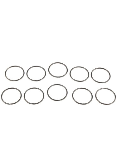 Homyl 10 Adet Bölünmüş Anahtarlık Yüzük Gevşek Siyah-38mm Siyah-38mm