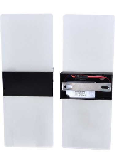 Shineyee Siyah Led Duvar Lambası, Akrilik Ve Alüminyum, Yukarı-aşağı Aydınlatma, Minimalist Tarz, Yatak Odası, Salon, Koridor Sıcak Işık, 90-265v Siyah