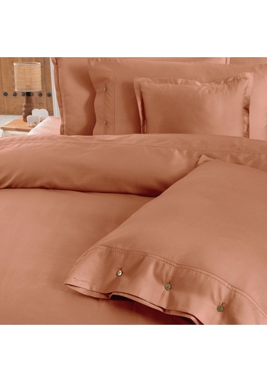 Sarev Monochrome Terracotta %100 Pamuk Saten ''300 Tc" Nevresim Takımı Ks V13 Kahverengi