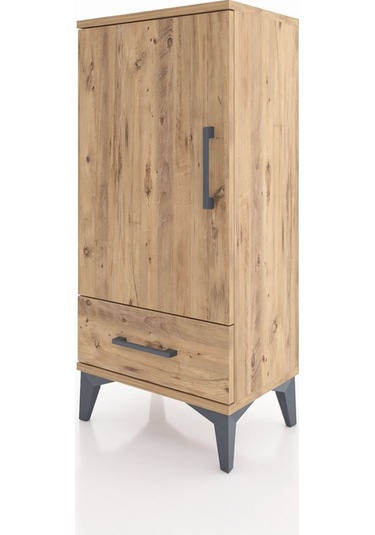 Arges Komodin 3 Raflı Tek Çekmeceli Tek Kapaklı 44x30x96 Çam-çam Atlas Çam