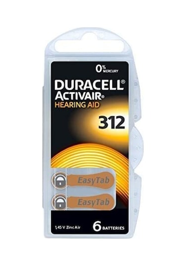 Duracell Activair PR41 312 Numara İşitme Cihazı Pili 6 x 5'li