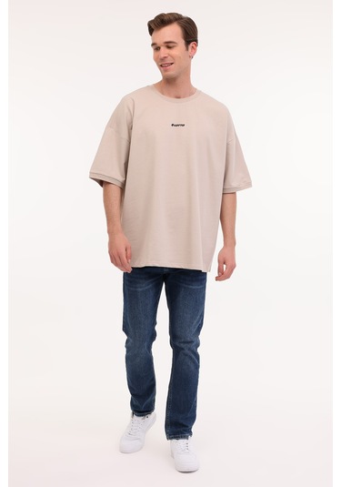 Lotto M-aıson Tee 5fx Taş Rengi Erkek Kısa Kol T-shirt Gri