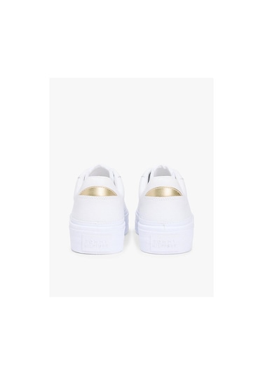 Tommy Hilfiger Kadın Th Foxing Platform Detaylı Deri Sneaker-13288 Beyaz