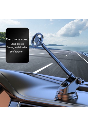 Araba Dashboard Montaj Vantuz Tabanı Teleskopik Kol Manyetik Telefon Tutucu Braketi