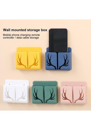 Pembe 1 Adet Duvara Monte Saklama Kutusu Uzaktan Kumanda Saklama Kutusu Klima Uzaktan Kumanda Tv Saklama Kutusu Telefon Tutucu Organizasyonu Pembe