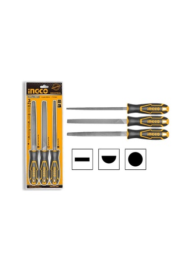 Ingco HKTFS1308 Endüstriyel 3'lü Eğe Seti