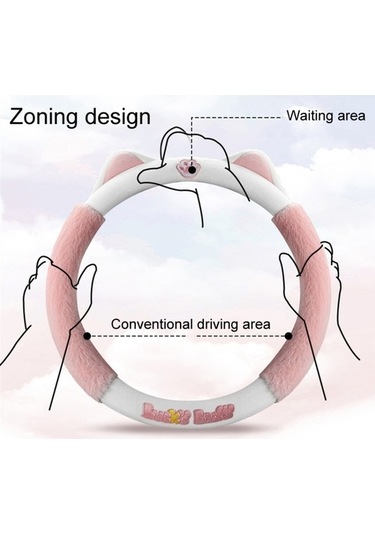 Xianwen Cbtx 38cm Peluş Direksiyon Kılıfı Sevimli Kedi Kaymaz Sarı