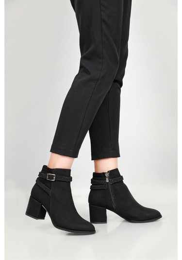 Feles Yandan Tokalı Fantazi Kadın Bot Siyah