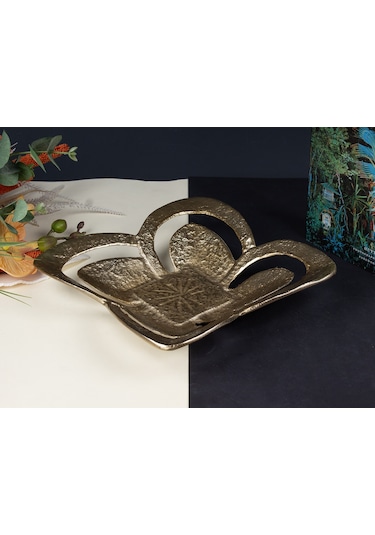 Festıve Kare Meyvelık Gold 28x28x6 Cm