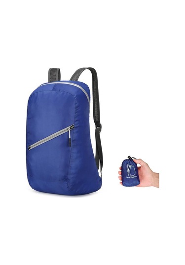 Mavi Taşınabilir Katlanabilir Seyahat Sırt Çantası Hafif Spor Sırt Çantası Çok Fonksiyonlu Açık Dağcılık Çantası Unisex Su Geçirmez Sırt Çantası